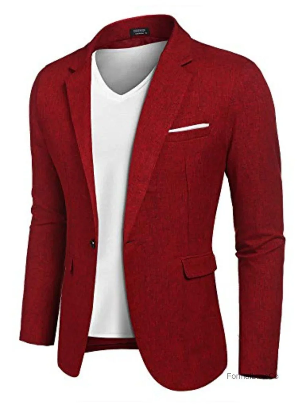 Men's Slim Fit Sport Coat Blazer One Button Notched Lapel Lightweight